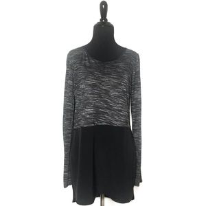 Vince Mixed Media Heather Grey & Black Tunic